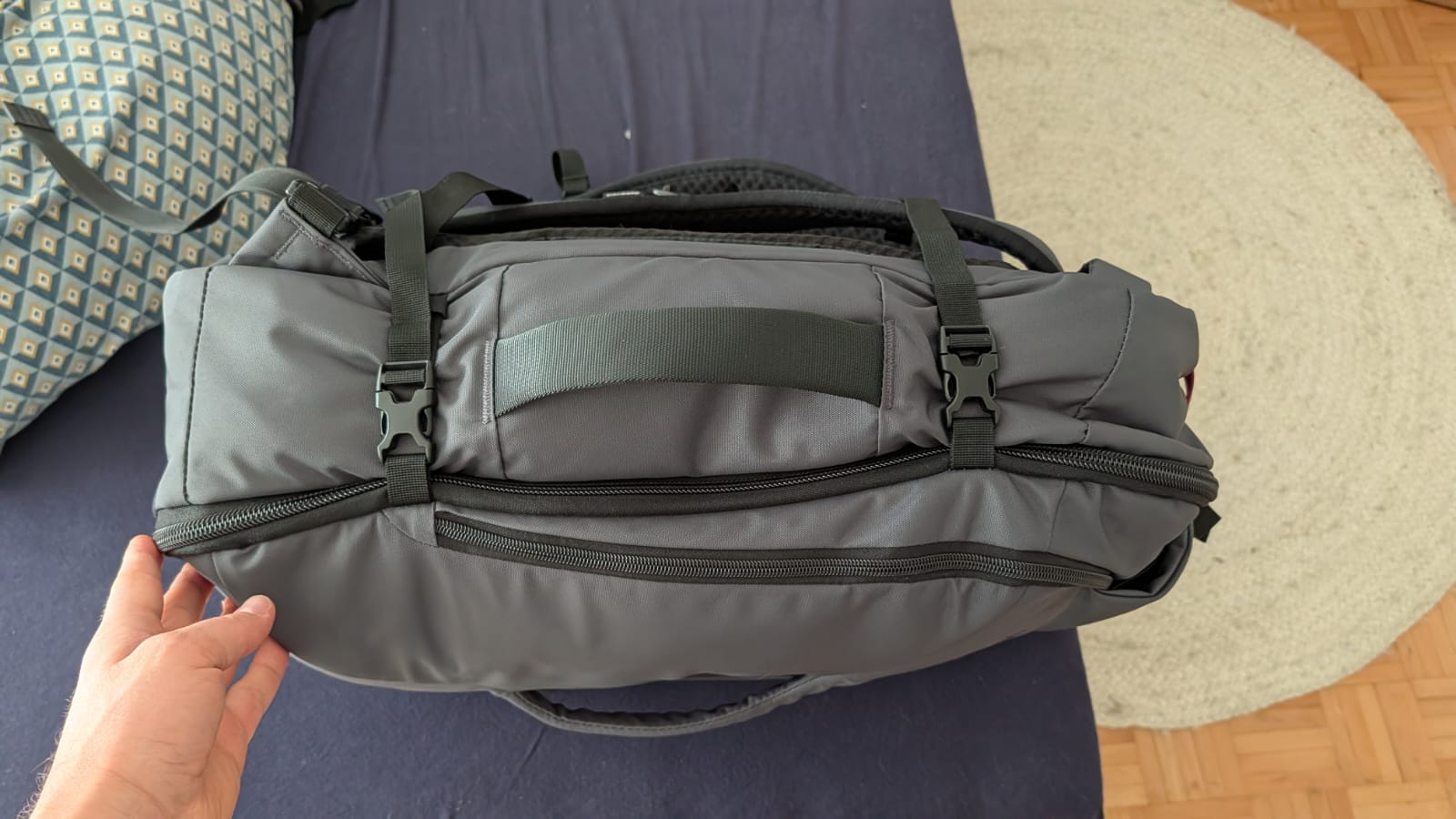 Mein Rucksack, den ich auf meiner Reise als digitaler Nomade dabei haben werde. Darin befindet sich mein gesamter Besitz.